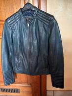 Donkerblauw leren damesjasje, Enlèvement ou Envoi, AIM, Taille 36 (S), Comme neuf