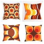 Retro vintage stijl kussenhoezen 45 x 45 cm diverse modellen, Verzenden, Nieuw, Overige kleuren, Vierkant