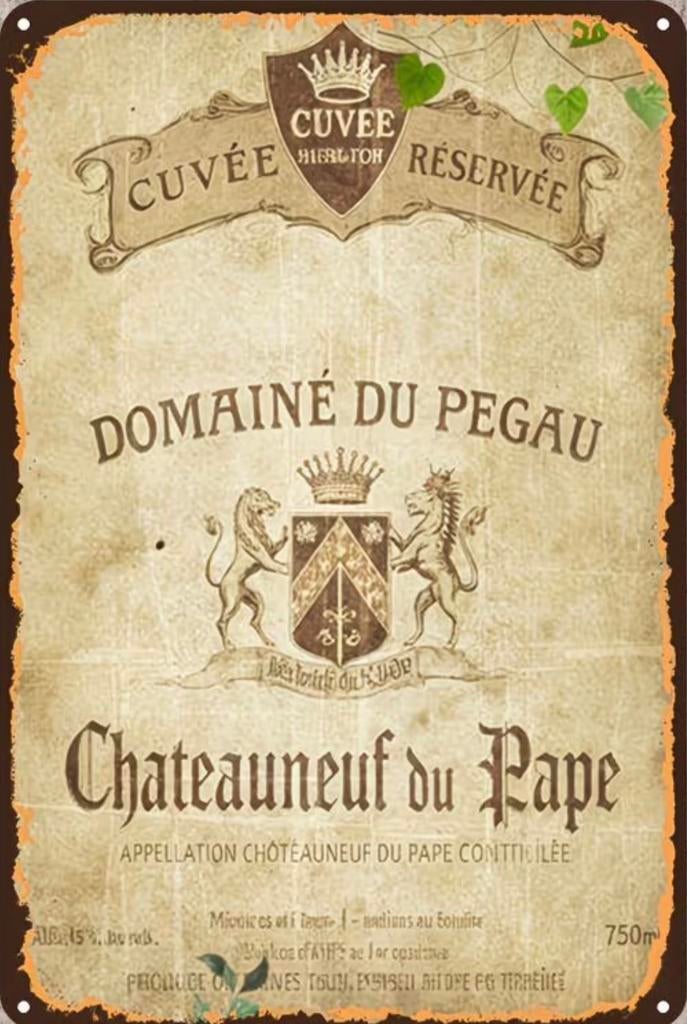 Metalen reclamebord Chateauneuf du pape - vintage mancave, Ophalen of Verzenden, Nieuw, Reclamebord