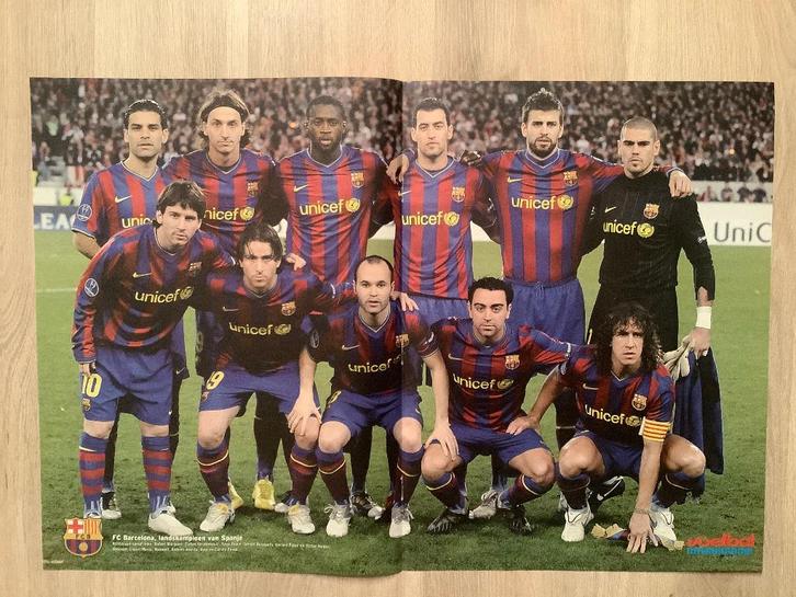 Posters FC Barcelona Begin Jaren 2000, Verzamelen, Sportartikelen en Voetbal, Zo goed als nieuw, Poster, Plaatje of Sticker, Ophalen of Verzenden