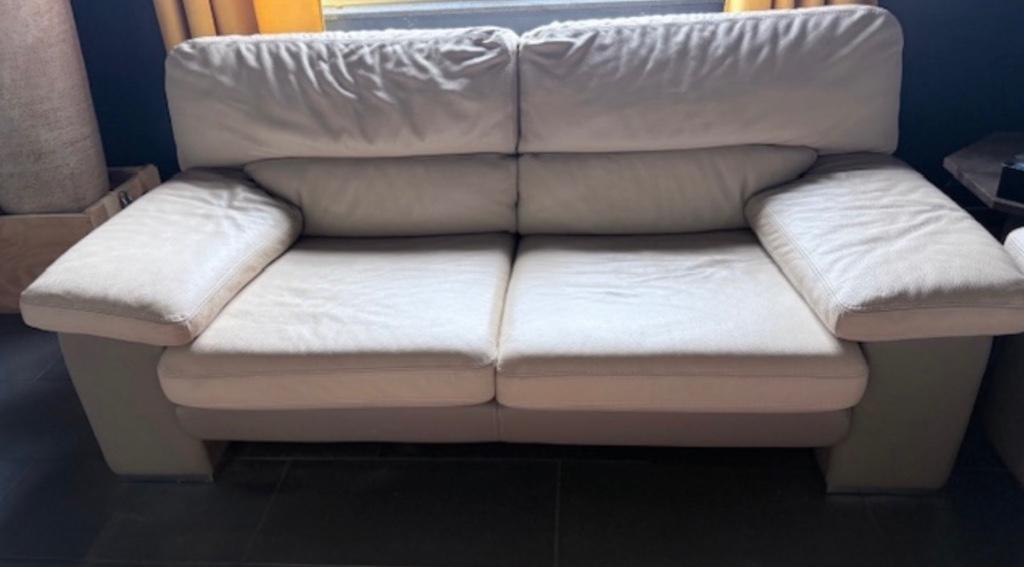 Canapé cuir véritable, Trois personnes, 100 à 125 cm, 200 à 250 cm, Banc droit