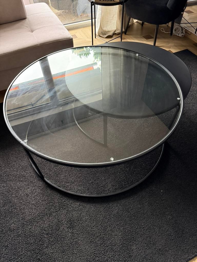 Table basse gigogne noire Maisons du Monde, Maison & Meubles, Tables | Tables de salon, 100 à 150 cm, Moins de 50 cm, Verre, Rond