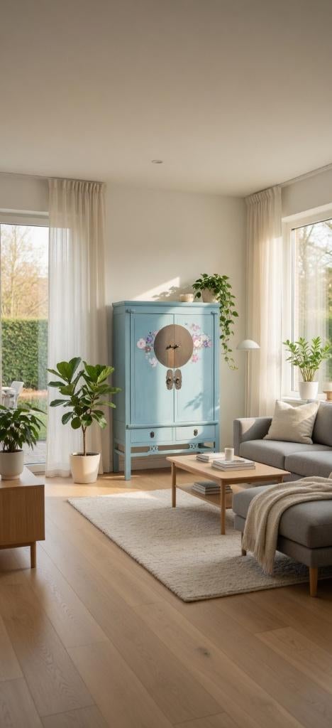 Armoire de mariage chinoise avec fleurs, Maison & Meubles, 100 à 150 cm, 150 à 200 cm, Utilisé, 50 à 75 cm