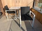 Tuintafel en stoelen, Tuin en Terras, Tuintafels, Ophalen, Gebruikt, Rechthoekig, Aluminium