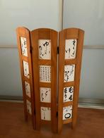 Prachtig decoratief drieluikscherm - Aziatische ideogrammen, Ophalen of Verzenden, Gebruikt