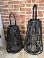 twee zwarte windlichten, Ophalen, Zo goed als nieuw, Hout
