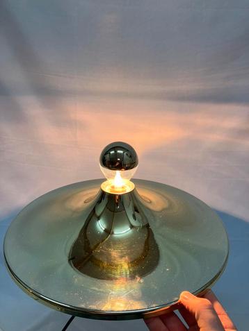 Vintage gouden space age jaren 60 schotel of disc wandlamp beschikbaar voor biedingen
