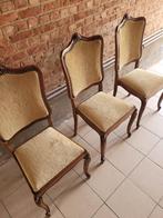 6 Retro klassieke stoelen (hout met stof), Ophalen, Hout, Gebruikt, Bruin