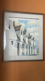2 aquarellen Dries Vandeweghe Begijnhof Brugge, Ophalen