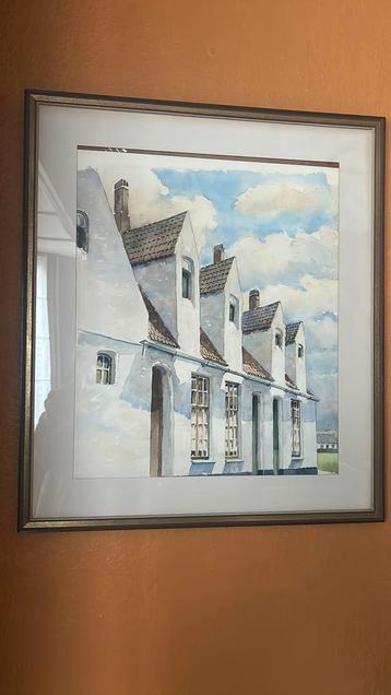 2 aquarellen Dries Vandeweghe Begijnhof Brugge beschikbaar voor biedingen