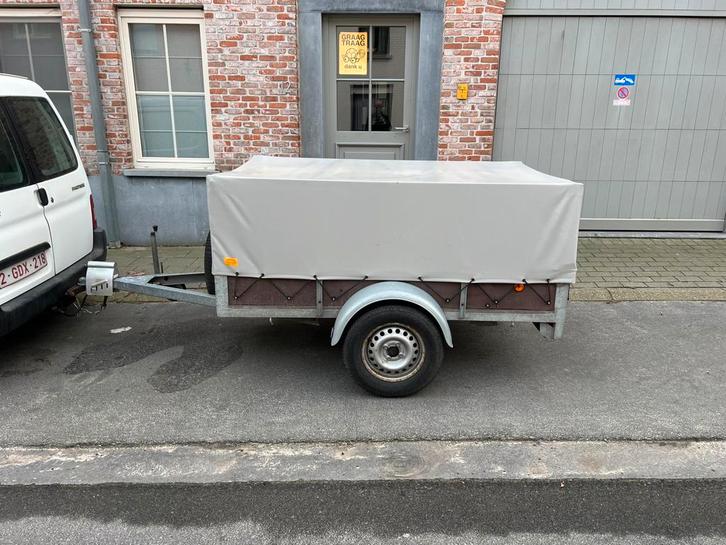 Aanhanger in perfecte staat - professioneel geplaatste huif, Auto diversen, Aanhangers en Bagagewagens, Zo goed als nieuw, Ophalen