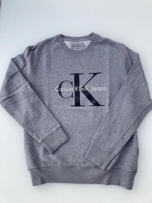 Calvin Klein Jeans sweatshirt met logo - grijs - maat S, Vêtements | Hommes, Pulls & Vestes, Porté, Taille 46 (S) ou plus petite