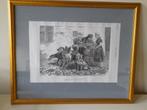 Hondenkar Chains and Slavery,  Antwerp  - ingekaderd, Ophalen, Dier, Prent