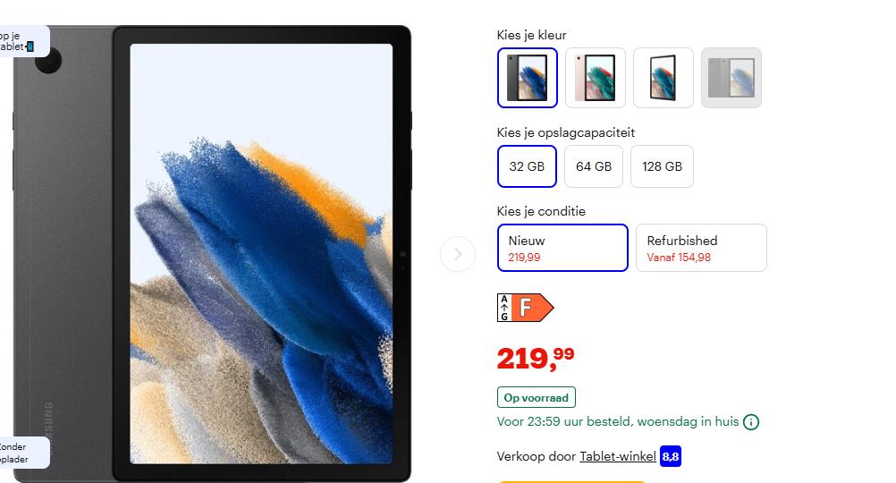 Galaxy Tab A8, Computers en Software, 10 inch, 32 GB, Ophalen of Verzenden, Zo goed als nieuw