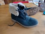 Damesbottine met pels binnenin,kleur blauw,maat 39,, Ophalen of Verzenden, Zo goed als nieuw, Blauw