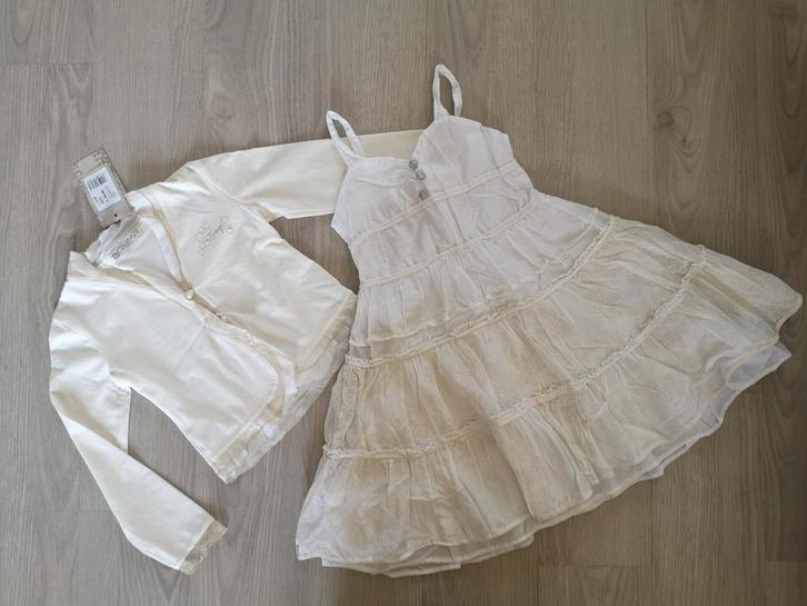 Prachtig communiesetje Gymp: communiekleed + nieuw vestje, Kinderen en Baby's, Kinderkleding | Maat 116, Zo goed als nieuw, Ophalen of Verzenden