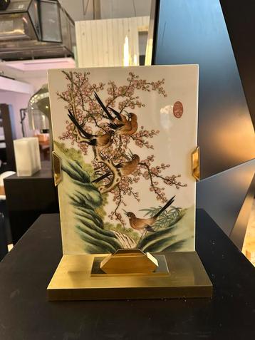 Decoratief paneel van porselein en massief messing China1970 beschikbaar voor biedingen