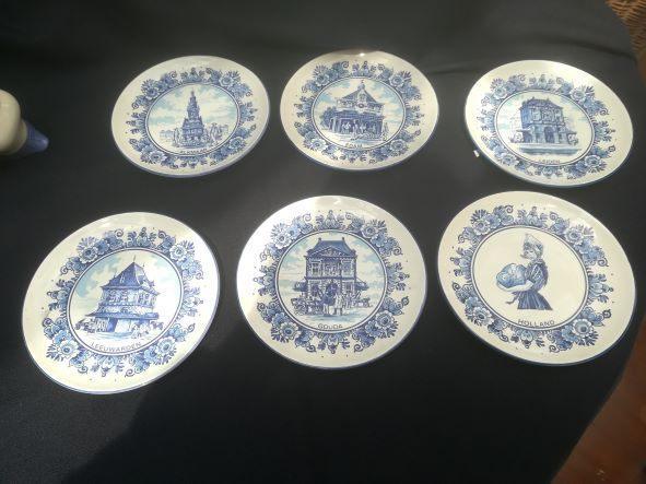 6 Hollandse borden: dessert of decoratief, Antiek en Kunst, Antiek | Keramiek en Aardewerk, Ophalen of Verzenden