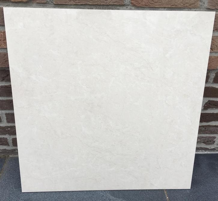 Keramische Vloertegels 60x60 Hoogglans 18 m2 + Plinten, Doe-het-zelf en Bouw, Tegels, Nieuw, Vloertegels, Keramiek, 60 cm of meer