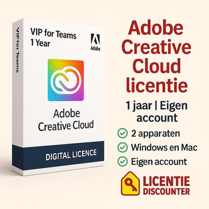 Adobe Creative Cloud – Alle Apps (1 jaar licentie), Computers en Software, Ontwerp- en Bewerkingssoftware, Zo goed als nieuw, Windows