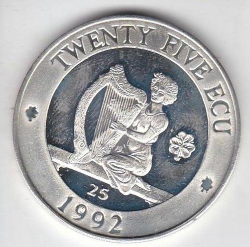 Irlande du Nord, 25 ECU, 1992, argent, Timbres & Monnaies, Monnaies | Europe | Monnaies non-euro, Monnaie en vrac, Autres pays