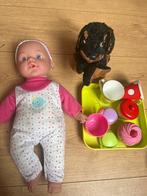 Baby pop (40 cm), pluchen hond en theeservies speelgoed, Ophalen, Gebruikt, Babypop