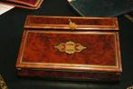 Ecritoire Napoléon III en placage de loupe de thuya., Antiquités & Art, Enlèvement ou Envoi