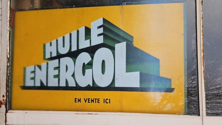 Huile energol origineel emaille reclamebord 160x100 cm, Verzamelen, Merken en Reclamevoorwerpen, Zo goed als nieuw, Reclamebord