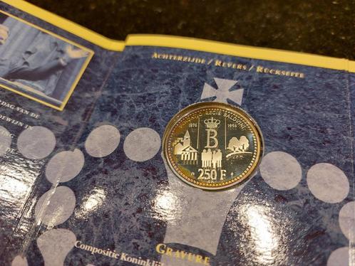 Unieke zilveren munt 250 Frank Koning Boudewijn, Postzegels en Munten, Munten | België, Setje, Zilver, Zilver, Ophalen of Verzenden