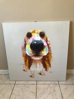 schilderij van hond 80x80cm, Antiek en Kunst, Ophalen of Verzenden