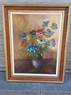 huile sur toile fleur signe Léon van den bulcke, Antiek en Kunst, Kunst | Schilderijen | Klassiek, Ophalen of Verzenden