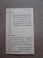 gedachtenisprentje 1945 Sint-Niklaas (intrede in 't klooster, Verzamelen, Bidprentjes en Rouwkaarten, Verzenden