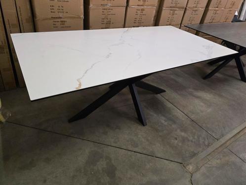 Keramiek tafel 200cm wit relief met spiderpoot, Huis en Inrichting, Tafels | Eettafels, Nieuw, Ophalen