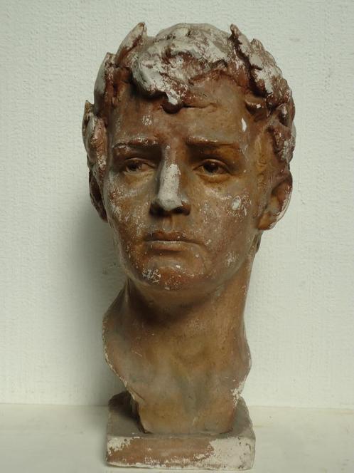 VICTOR DEMANET origineel model hoofd kop gelauwerde Olympiër, Antiek en Kunst, Kunst | Beelden en Houtsnijwerken, Ophalen