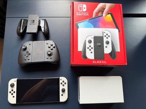 Nintendo Switch OLED Pakket, Games en Spelcomputers, Spelcomputers | Nintendo Switch, Zo goed als nieuw, Switch OLED, Ophalen