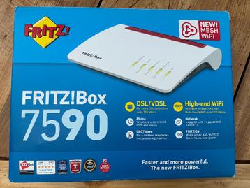 Fritz box 7590 Edition International met alle toebehoren.  beschikbaar voor biedingen