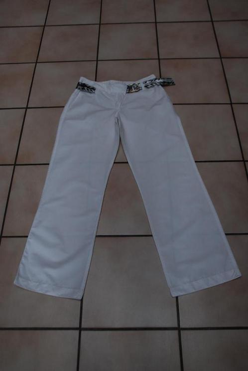 Broek „Trussardi jeans” met lage taille wit T44 als NIEUW, Kleding | Dames, Broeken en Pantalons, Zo goed als nieuw, Maat 42/44 (L)