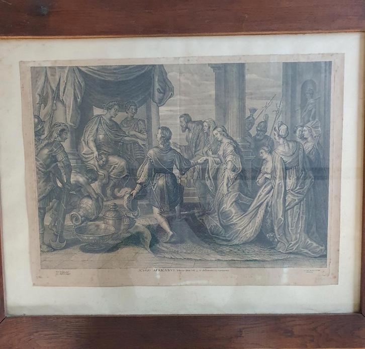 Gravure ancienne Rubens - La générosité de Scipio, Antiquités & Art, Art | Eaux-fortes & Gravures, Enlèvement