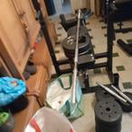 halterbank en gewichten, Sport en Fitness, Ophalen, Zo goed als nieuw, Armen