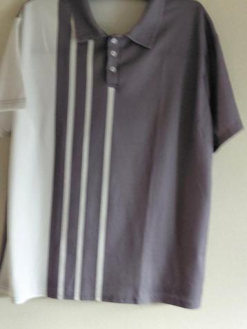 Wit/grijs mannen polo; maat XXXL beschikbaar voor biedingen