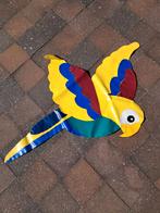 tuinwanddecoratie vliegende papegaai geel, Tuin en Terras, Ophalen of Verzenden, Gebruikt
