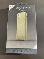 Mujjo leather case voor Iphone X/XS groen ZGAN!, Comme neuf, IPhone XS, Enlèvement ou Envoi, Housse ou Sac