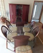 Salle à manger bordeaux en bois/rotin - qualité, Enlèvement