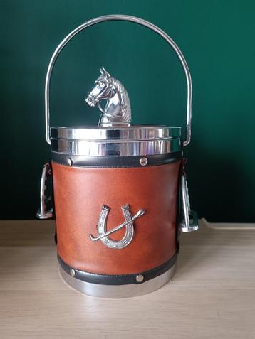 Seau à glace vintage avec élégante tête de cheval, Enlèvement ou Envoi, Comme neuf, Autres espèces