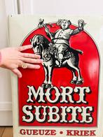 Retro reclamebord - Bier Mort Subite, Verzamelen, Ophalen, Gebruikt, Reclamebord