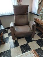 Elektrische relaxzetel bruin leder, Ophalen, Gebruikt, Eenpersoons, Leer