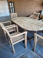 Tuinset teak, Tuin en Terras, Ophalen, Gebruikt, 6 zitplaatsen, Teakhout