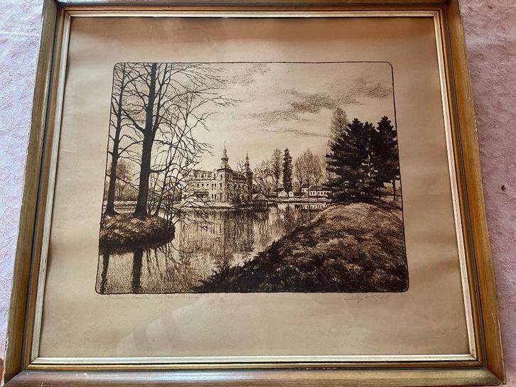 (Potlood)tekening (geschenk aan koningin Astrid), Antiek en Kunst, Kunst | Schilderijen | Klassiek, Ophalen