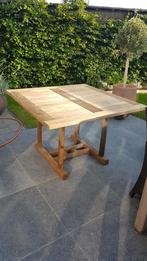 Vierkante teaken tuintafel " Gloster", Tuin en Terras, Tuintafels, Ophalen, Gebruikt