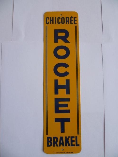 BLIKKEN DEURPOST BORDJE"CHICOREE ROCHET BRAKEL"UIT 1935, Verzamelen, Merken en Reclamevoorwerpen, Zo goed als nieuw, Reclamebord
